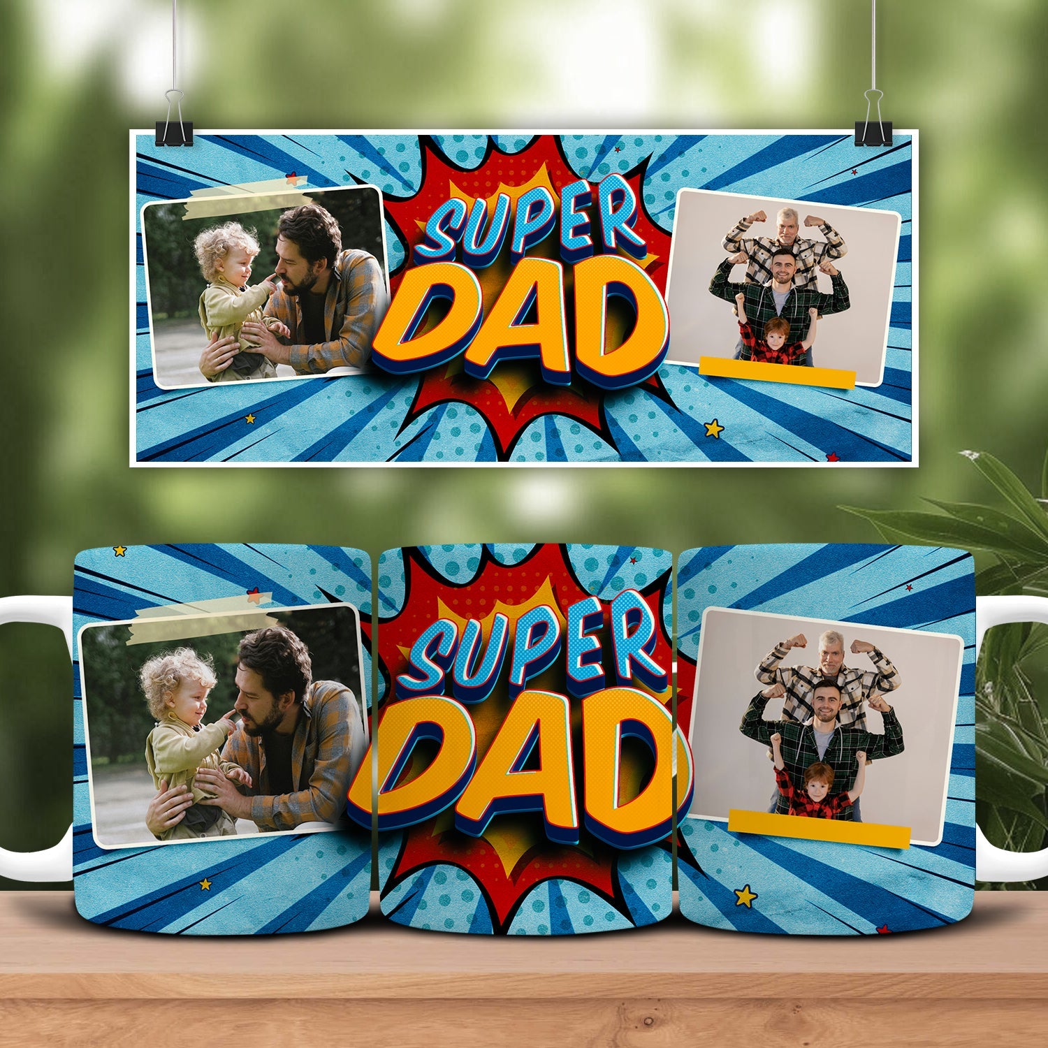 Personalized Photos Super Dad Mug