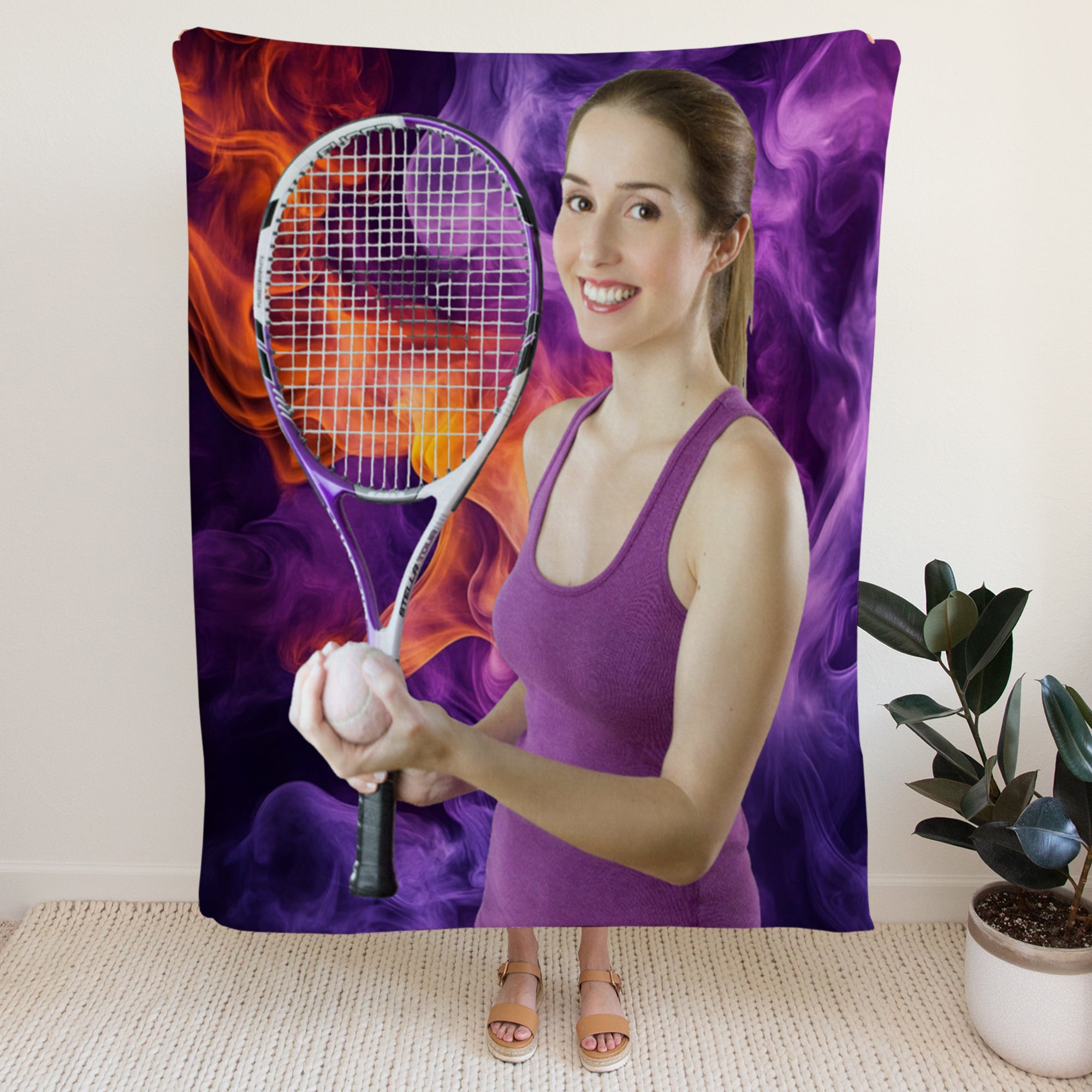 Sports Photo Cozy Fleece Blanket – 60 x 80