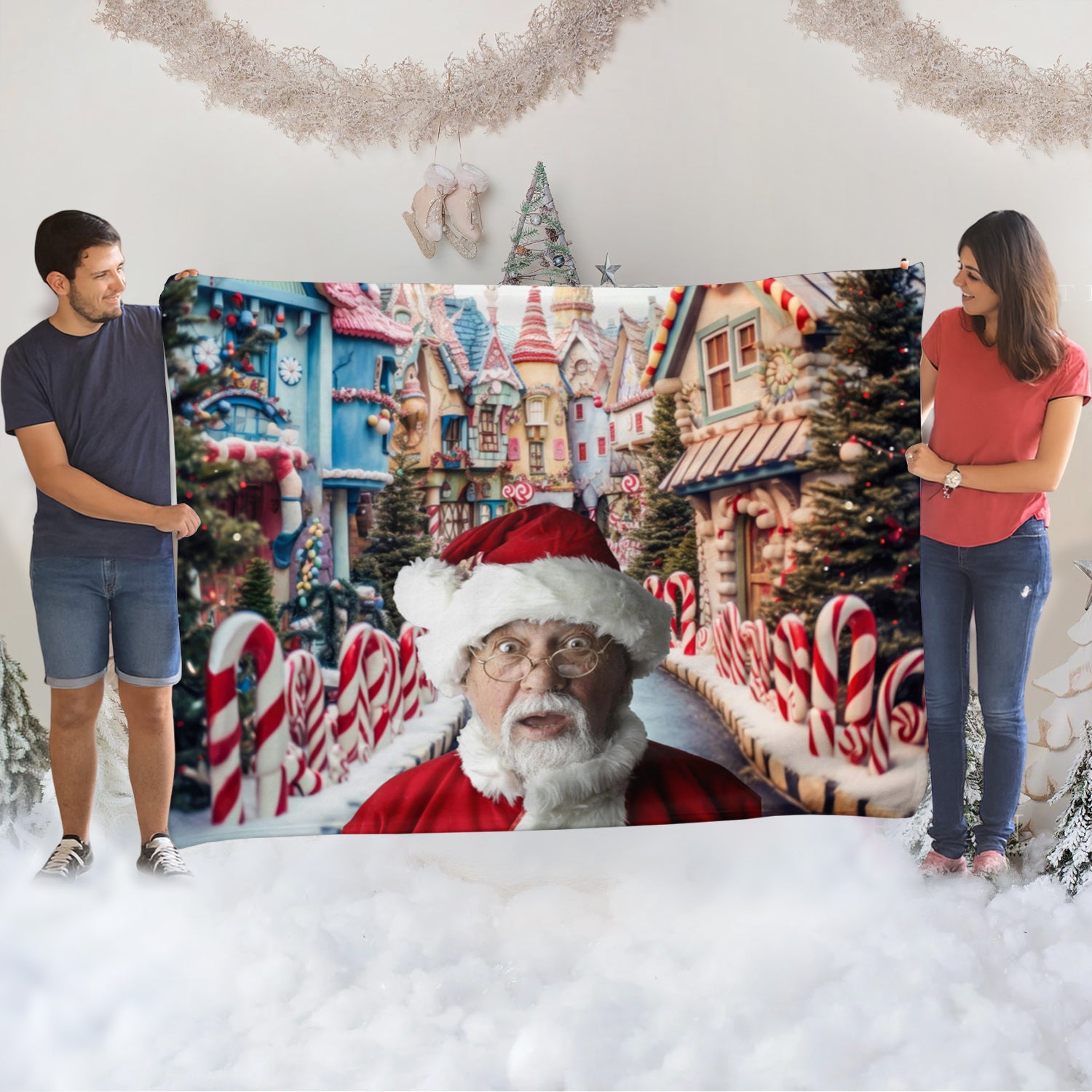 Candy Village Custom Photo Cozy Fleece Blanket – 50 x 60