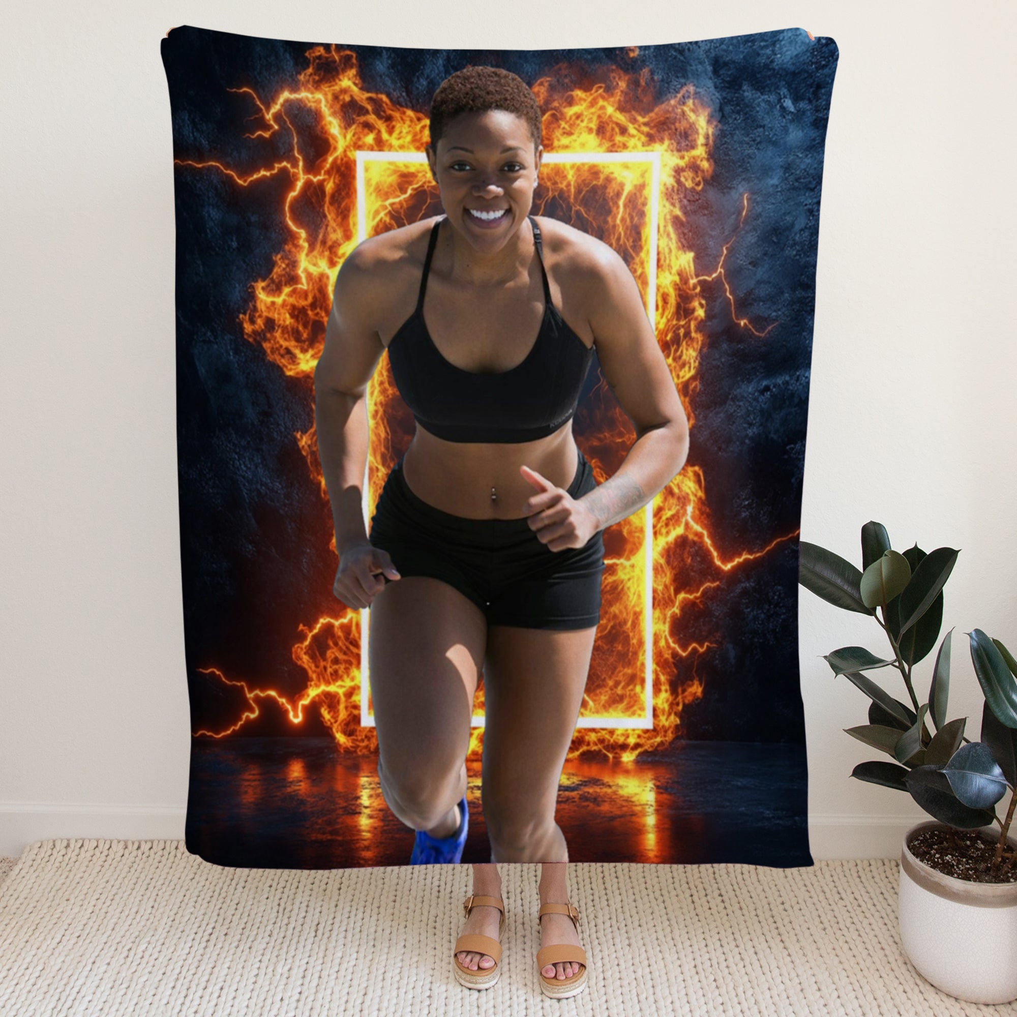 Sports Photo Cozy Fleece Blanket – 50 x 60