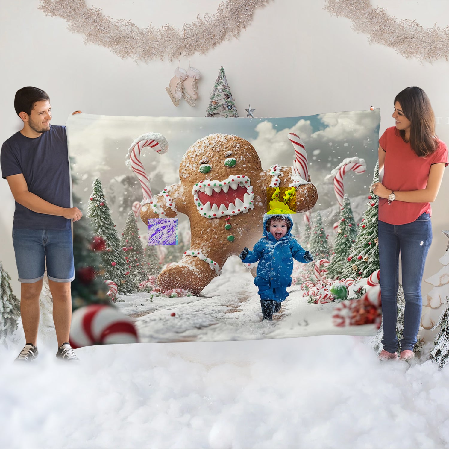 Angry Gingerbread Cozy Fleece Blanket – 50 x 60