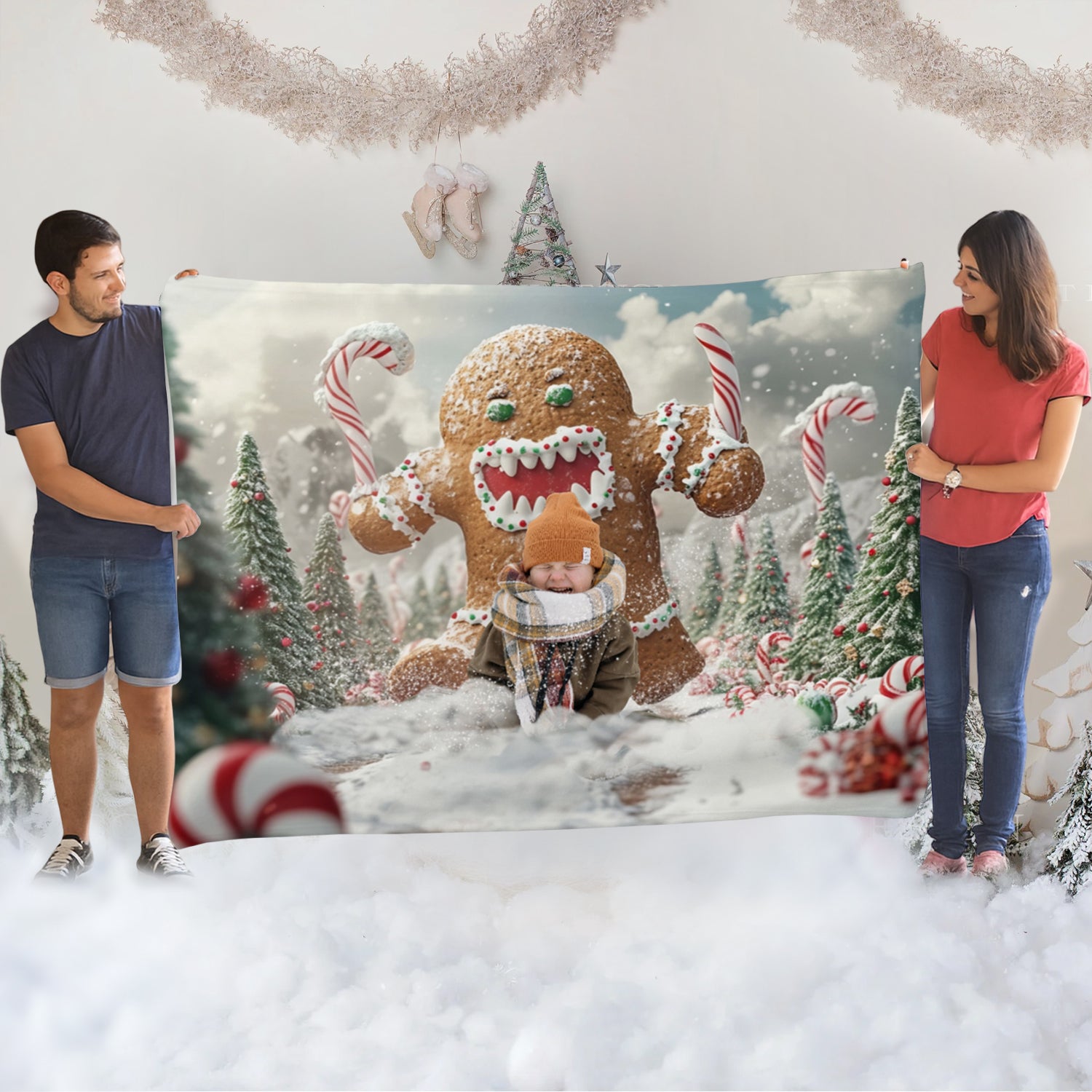 Angry Gingerbread Cozy Fleece Blanket – 60 x 80