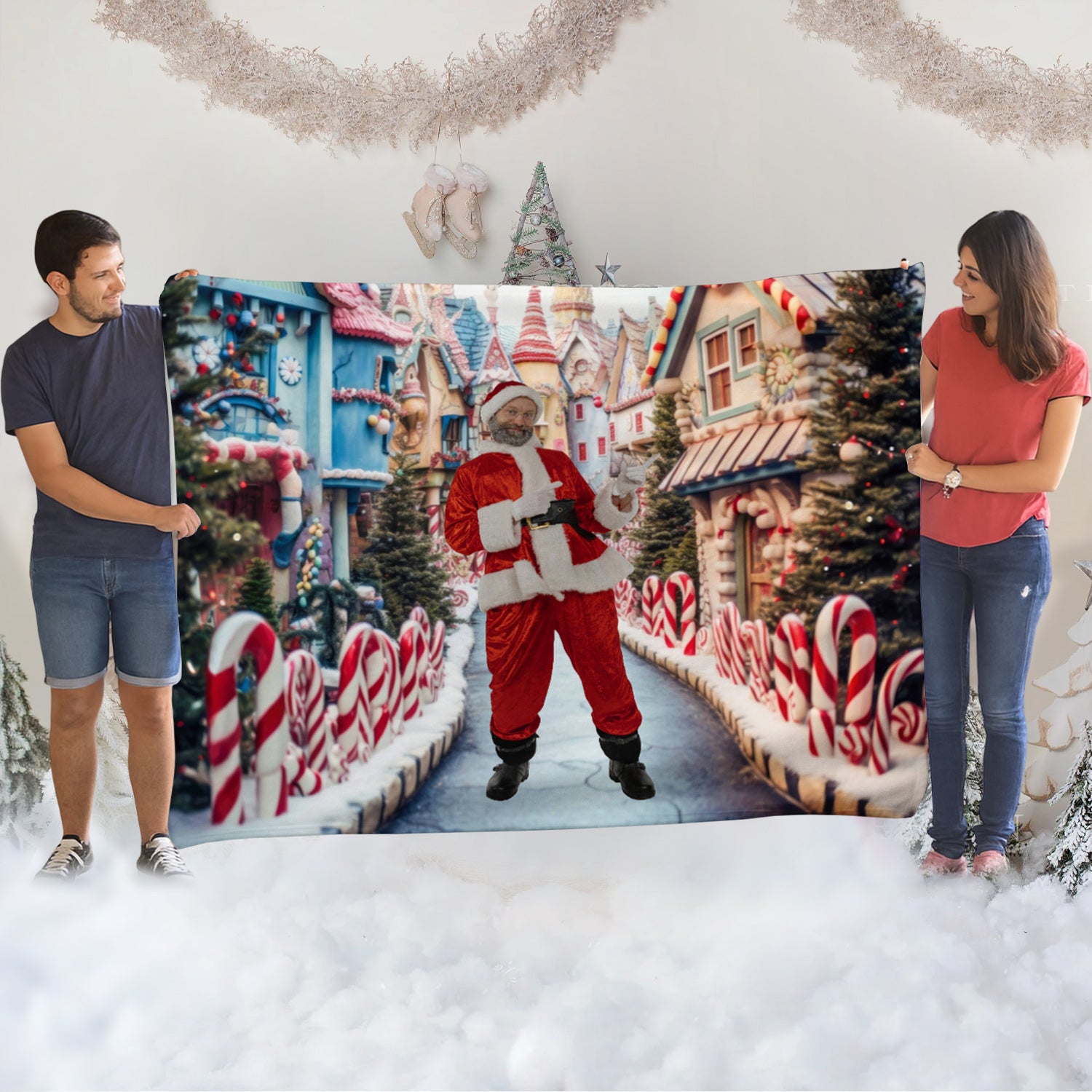 Candy Village Custom Photo Cozy Fleece Blanket – 50 x 60