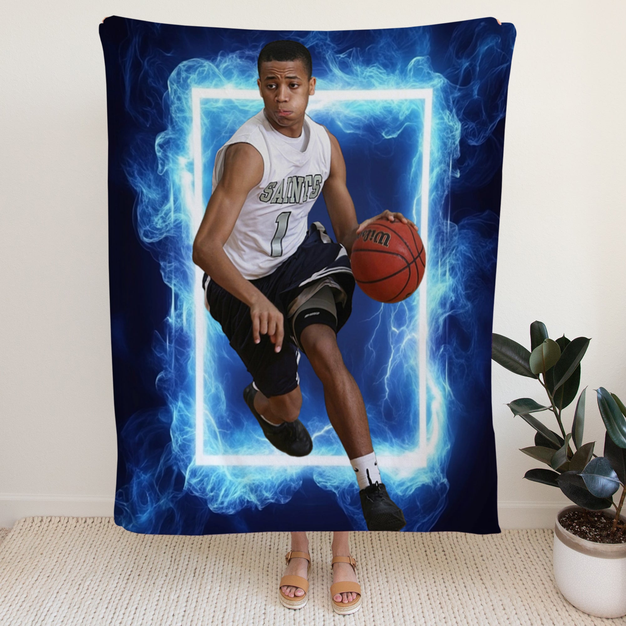 Sports Photo Cozy Fleece Blanket – 50 x 60